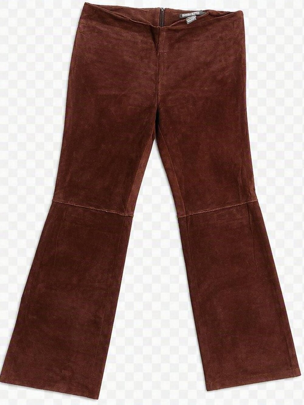 Bisou Bisou Cranberry Suede Boot Cut Flare Pants Zip Up Back Size Large